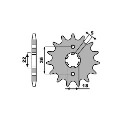 PBR ZĘBATKA PRZEDNIA 2053 13 18NC YAMAHA TW 125`99-`04 (JTF1559.13) (ŁAŃC. 428)